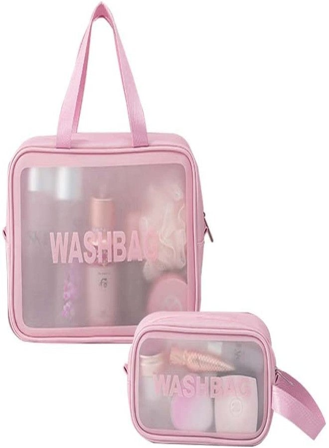 LYDL 2 Pack Toiletry Bag for Women Men, Transparent Waterproof Makeup Cosmetic Bag Travel Organizer for Accessories, Toiletries(Assorted Color) - Image 1